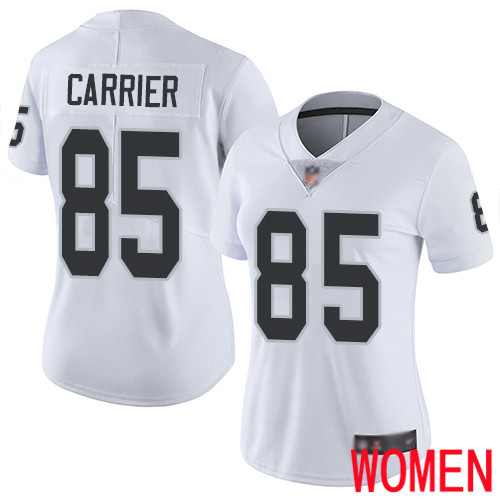 Oakland Raiders Limited White Women Derek Carrier Road Jersey NFL Football #85 Vapor Untouchable Jersey->women nfl jersey->Women Jersey